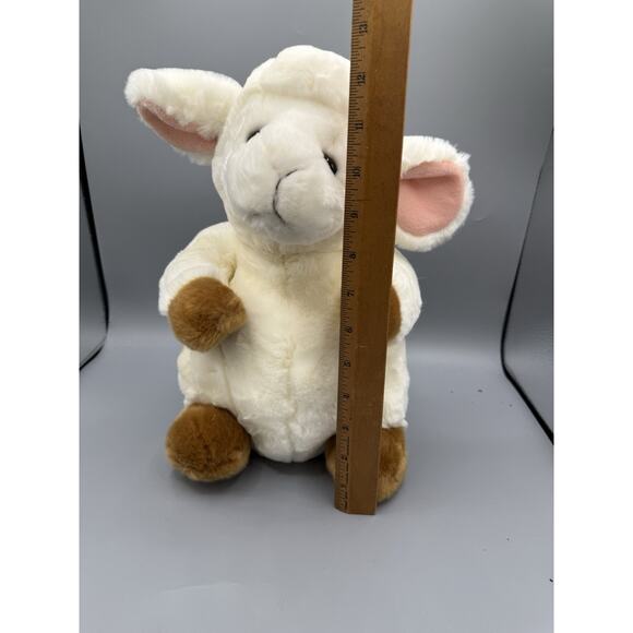 Kellytoy Plush Lamb Sheep 14” White Brown Ears & Paws Stuffed Animal Toy Soft - Picture 7 of 7